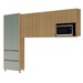 Cozinha Compacta Rainha 5 Portas 2 Gavetas Verde/Nature - Nesher