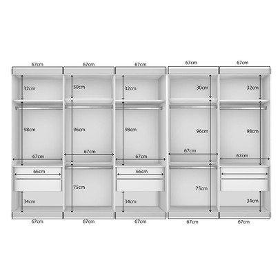 Quarto Infantil Conjunto Closet com Cômoda Valentina 1 Porta 4 Gavetas Branco Aurora - Minastex