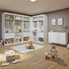 Quarto Infantil Conjunto Closet com Cômoda Valentina 1 Porta 4 Gavetas Branco Aurora - Minastex