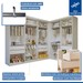 Quarto Infantil Conjunto Closet com Cômoda Valentina 1 Porta 4 Gavetas Branco Aurora - Minastex
