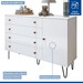 Quarto Infantil Completo Seraphina 1 Porta 8 Gavetas Branco Aurora - Minastex