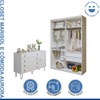 Quarto Infantil Completo Marisol 1 Porta 6 Gavetas Branco Aurora - Minastex