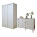 Quarto Infantil Completo Elara 3 Portas 6 Gavetas Branco Aurora - Minastex