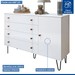 Quarto Infantil Completo Elara 3 Portas 6 Gavetas Branco Aurora - Minastex