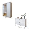 Quarto Infantil Completo Arabella 3 Portas 6 Gavetas com Espelho Branco Aurora - Minastex