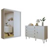 Quarto Infantil Completo Arabella 3 Portas 6 Gavetas com Espelho Branco Aurora - Minastex