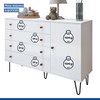 Quarto Infantil Completo Arabella 3 Portas 6 Gavetas com Espelho Branco Aurora - Minastex