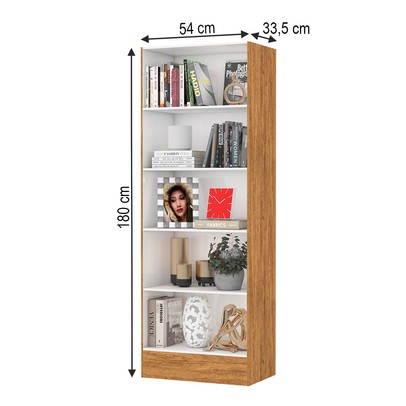 Estante para Livros Poesia com 4 Prateleiras Cinamomo - Pnr Móveis