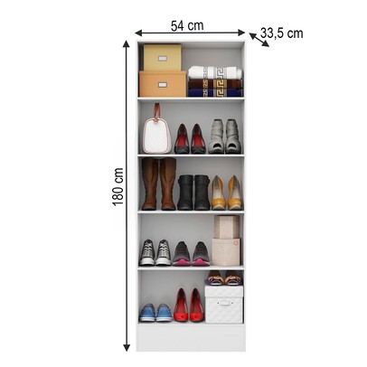 Sapateira Low com 4 Prateleiras Branco - Pnr Móveis