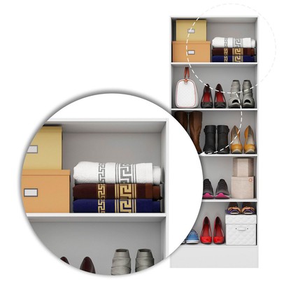 Sapateira Low com 4 Prateleiras Branco - Pnr Móveis