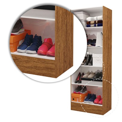 Sapateira Low com 4 Prateleiras Cinamomo - Pnr Móveis