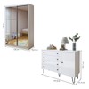 Quarto Infantil Completo Lumi 3 Portas 6 Gavetas com Espelho Branco Aurora - Minastex