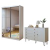 Quarto Infantil Completo Lumi 3 Portas 6 Gavetas com Espelho Branco Aurora - Minastex
