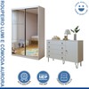 Quarto Infantil Completo Lumi 3 Portas 6 Gavetas com Espelho Branco Aurora - Minastex