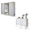 Quarto Infantil Completo Marcella 10 Gavetas 4 Portas com Espelho Branco Aurora - Minastex