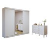 Quarto Infantil Completo Elô 8 Gavetas 3 Portas com Espelho Branco Aurora - Minastex