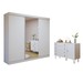 Quarto Infantil Completo Elô 8 Gavetas 3 Portas com Espelho Branco Aurora - Minastex