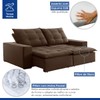 Sofá 4 Lugares Paris Retrátil e Reclinável Super Pilow Veludo/Marrom - Celflex