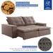 Sofá 4 Lugares Paris Retrátil e Reclinável Super Pilow Veludo/Bege Escuro - Celflex