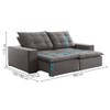 Sofá 4 Lugares Paris Retrátil e Reclinável Super Pilow Veludo/Cinza - Celflex