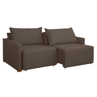 Sofá Cama 2 Lugares Júlia Retrátil e Reclinável Veludo/Marrom - Celflex