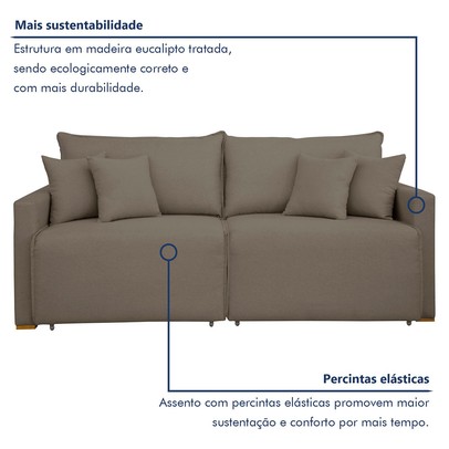 Sofá Cama 2 Lugares Júlia Retrátil e Reclinável Veludo/Bege Escuro - Celflex