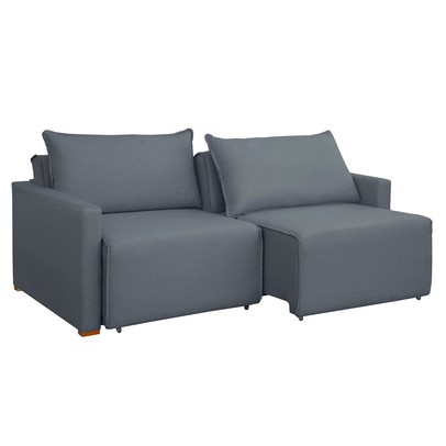 Sofá Cama 2 Lugares Júlia Retrátil e Reclinável Veludo/Cinza - Celflex
