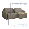 Sofá Cama 3 Lugares Júlia Retrátil e Reclinável Veludo/Bege Escuro - Celflex