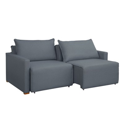 Sofá Cama 3 Lugares Júlia Retrátil e Reclinável Veludo/Cinza - Celflex