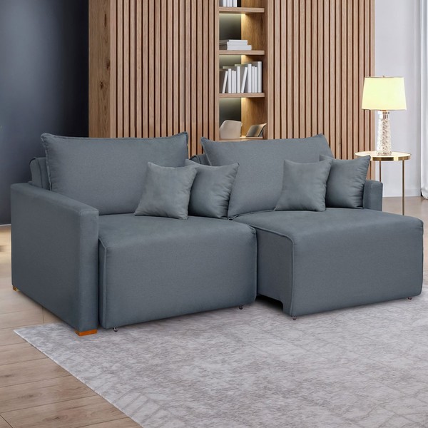 Sofá Cama 3 Lugares Júlia Retrátil e Reclinável Veludo/Cinza - Celflex