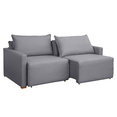 Sofá Cama 3 Lugares Júlia Retrátil e Reclinável Linho/Cinza - Celflex