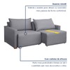 Sofá Cama 3 Lugares Júlia Retrátil e Reclinável Linho/Cinza - Celflex
