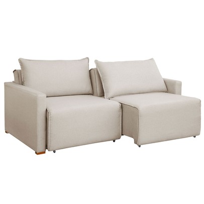 Sofá Cama 3 Lugares Júlia Retrátil e Reclinável Linho/Cru - Celflex