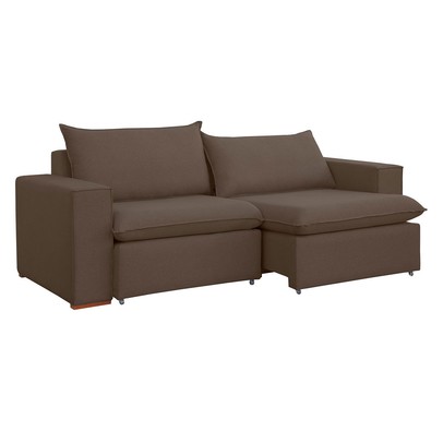 Sofá 2 Lugares Barcelona Retrátil Veludo/Marrom - Celflex Colchoes