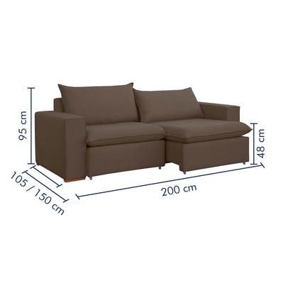 Sofá 2 Lugares Barcelona Retrátil Veludo/Marrom - Celflex Colchoes