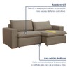 Sofá 2 Lugares Barcelona Retrátil Veludo/Bege Escuro - Celflex Colchoes