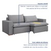 Sofá 2 Lugares Barcelona Retrátil Linho/Cinza - Celflex Colchoes