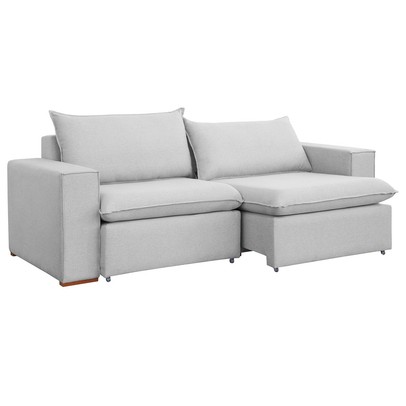 Sofá 2 Lugares Barcelona Retrátil Linho/Gelo - Celflex Colchoes