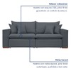 Sofá 3 Lugares Barcelona Retrátil Veludo/Cinza - Celflex