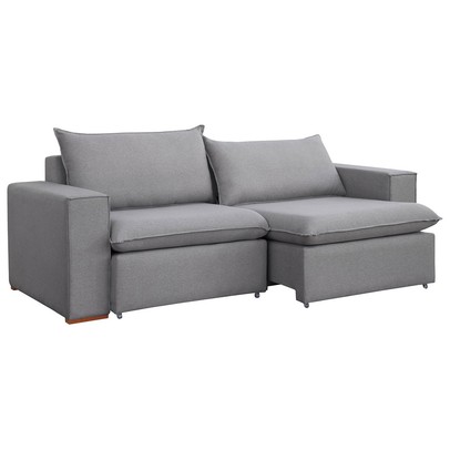 Sofá 3 Lugares Barcelona Retrátil Linho/Cinza - Celflex