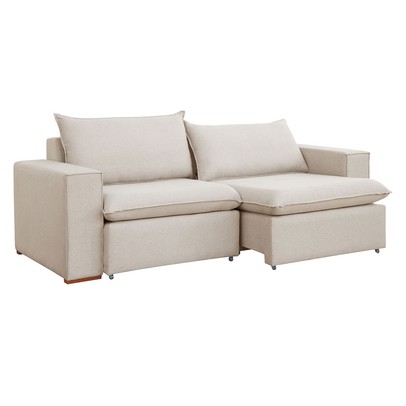 Sofá 3 Lugares Barcelona Retrátil Linho/Cru - Celflex