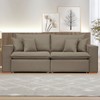 Sofá 4 Lugares Barcelona Retrátil Veludo/Bege Escuro - Celflex