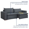 Sofá 4 Lugares Barcelona Retrátil Veludo/Cinza - Celflex