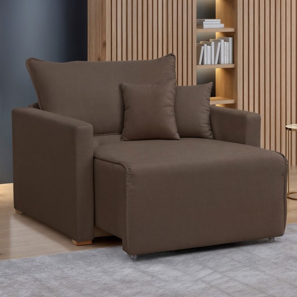 Poltrona Júlia Retrátil e Reclinável Veludo/Marrom - Celflex