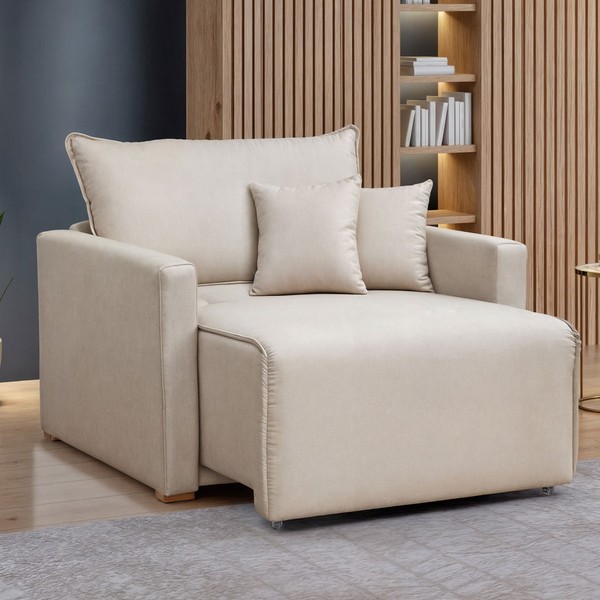 Poltrona Júlia Retrátil e Reclinável Linho/Cru - Celflex