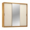 Guarda-Roupa Casal Dalila 3 Portas 4 Gavetas 100% Mdf com Espelho Flex Cinamon/Off-White - Demóbile