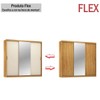 Guarda-Roupa Casal Dalila 3 Portas 4 Gavetas 100% Mdf com Espelho Flex Cinamon/Off-White - Demóbile