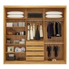 Guarda-Roupa Casal Dalila 3 Portas 4 Gavetas 100% Mdf com Espelho Flex Cinamon/Off-White - Demóbile