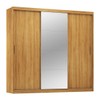 Guarda-Roupa Casal Dalila 3 Portas 4 Gavetas 100% Mdf com Espelho Flex Cinamon/Off-White - Demóbile