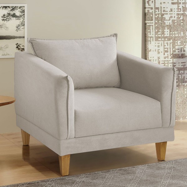 Poltrona Melina Veludo/Bege Claro - Cellflex